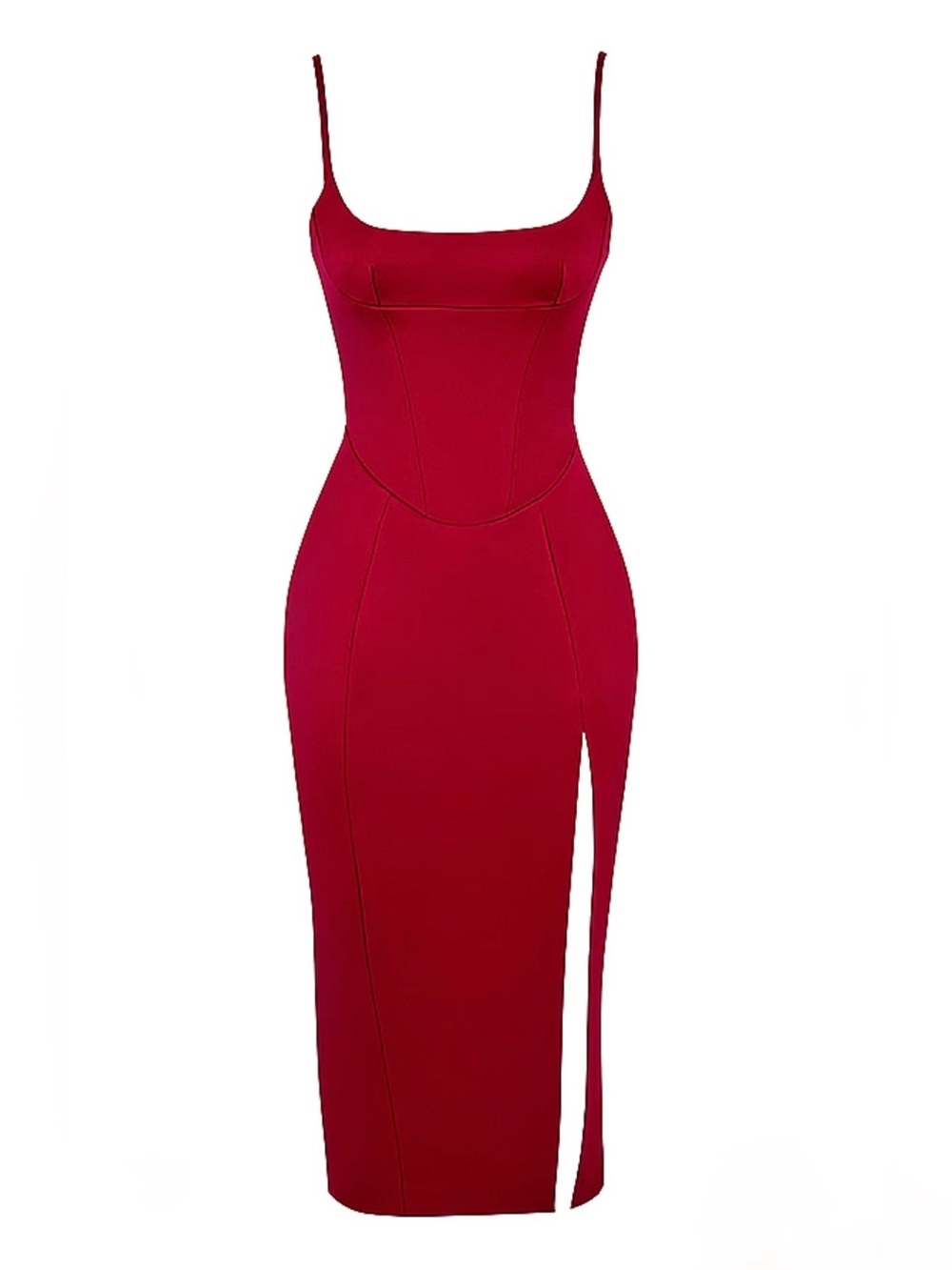 ❤️🔥Firm Price❤️🔥House of CB CASIMIRA Wine Satin Corset Midi Dres - Picture 8 of 16